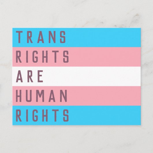 De mensenrechten zijn een transgender vlag briefkaart (Voorkant)