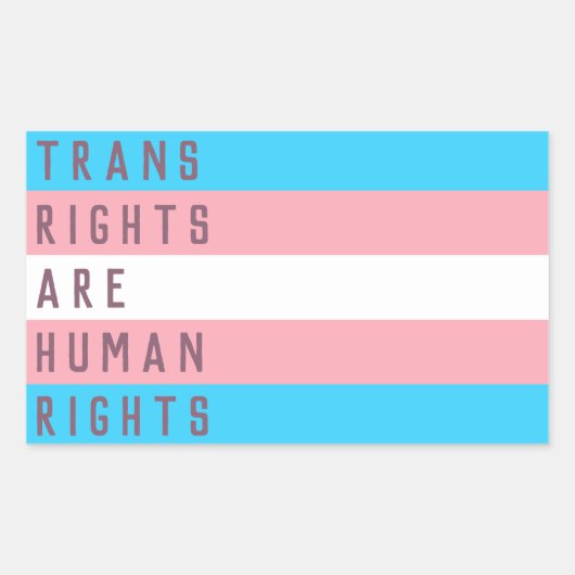De mensenrechten zijn een transgender vlag rechthoekige sticker (Voorkant)