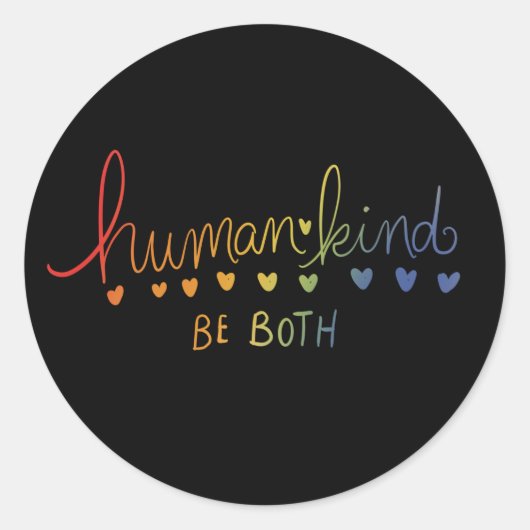 De mensheid is de mens ronde sticker (Voorkant)