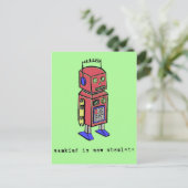 De mensheid is nu achterhaald briefkaart (Staand voorkant)