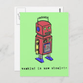 De mensheid is nu achterhaald briefkaart (Voorkant / Achterkant)