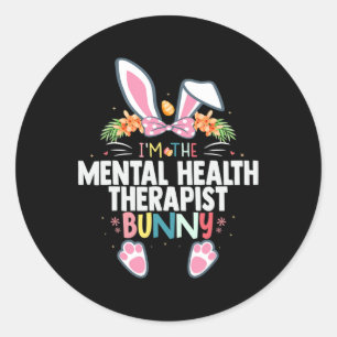 De Mental Health Therapeut Bunny Paasdag Rabbi Ronde Sticker