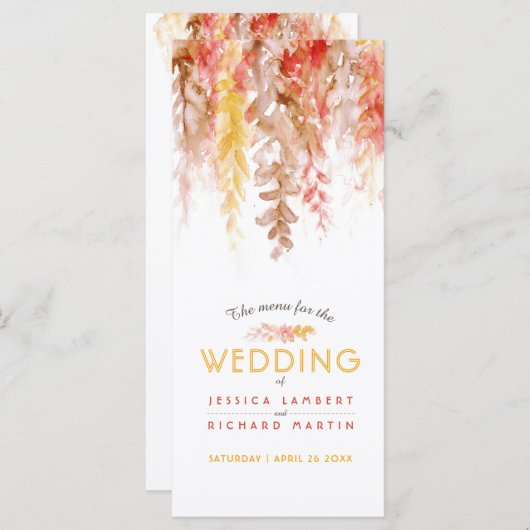 De menu herfst cascading waterverf bruin sinaasapp (Voorkant / Achterkant)