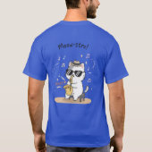 De Meow-stro: Smooth Jazz Saxofoon T-shirt (Achterkant)