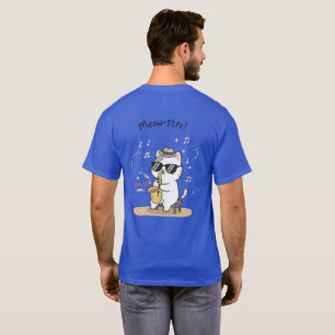 De Meow-stro: Smooth Jazz Saxofoon T-shirt
