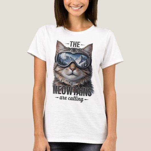 De Meowtains noemen grappige kattenliefhebber T-shirt (Voorkant)
