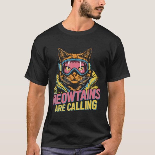 De Meowtains noemen het Cat Snowboard Ski Kinder M T-shirt (Voorkant)