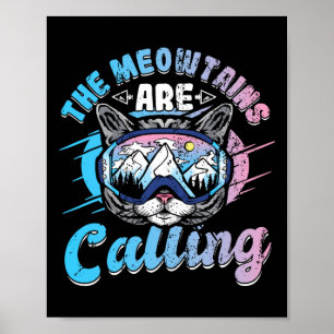 De Meowtains noemen het kielzog Snowboard Poster