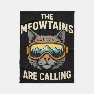 De Meowtains roepen, grappig skien _1 Fleece Deken