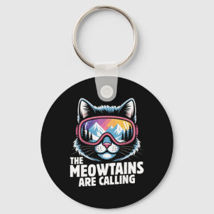 De Meowtains Roepen Grappige Ski Humoe Ski K Sleutelhanger