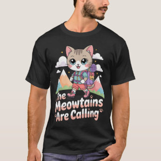 De Meowtains Roepen Kawaii Kat Berg T-shirt