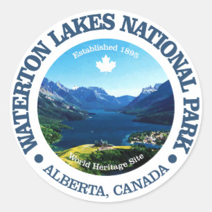 De Meren NP van Waterton Ronde Sticker