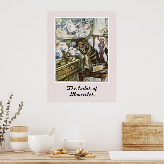 De merkwaardige kat poster (Keuken)