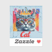 De merkwaardige kat sticker (Vel)