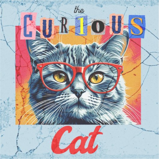 De merkwaardige kat sticker (Voorkant)