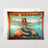 de mermaïde vintage briefkaart (Voorkant / Achterkant)