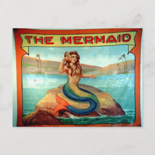 de mermaïde vintage briefkaart