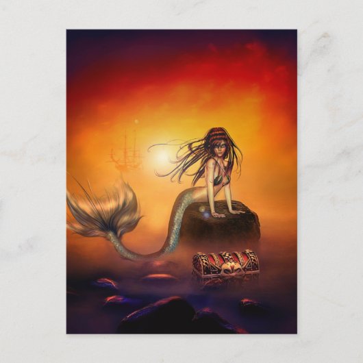 De Mermaids Treasure Briefkaart (Voorkant)