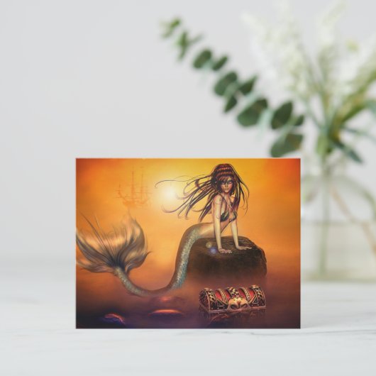 De Mermaids Treasure Briefkaart (Staand voorkant)