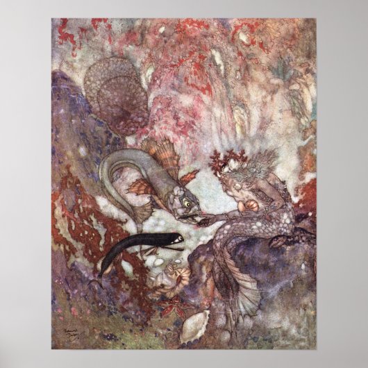 De Merman King van Edmund Dulac Poster (Voorkant)