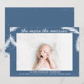 De Merrier Christmas Boy Geboorteaankondiging Feestdagenkaart (Voorkant / Achterkant)