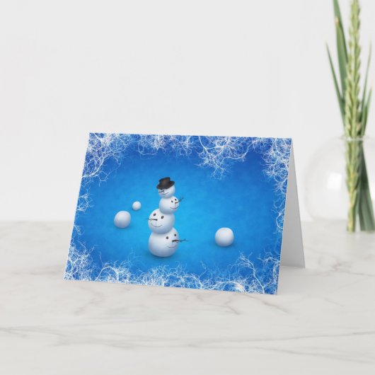 De Merry Snowman Feestdagen Kaart (Voorkant)