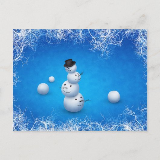 De Merry Snowman Feestdagenkaart (Voorkant)
