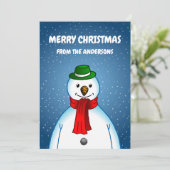 De Merry Snowman Feestdagenkaart (Staand voorkant)