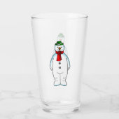 De Merry Snowman op een kerstglazen tumbler (Achterkant)