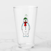 De Merry Snowman op een kerstglazen tumbler (Voorkant)