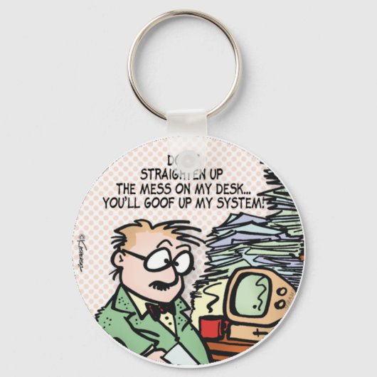 De Mess op mijn bureau Sleutelhanger (Voorkant)