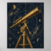De messing telescoop kunstprint poster (Voorkant)