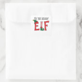 De Messy Elf Familie die Kerstpyjama aanpast Vierkante Sticker (Tas)
