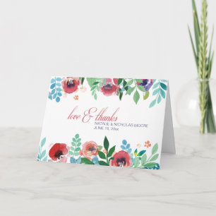 De met de hand geschilderde Bloemen Gevouwen Kaart