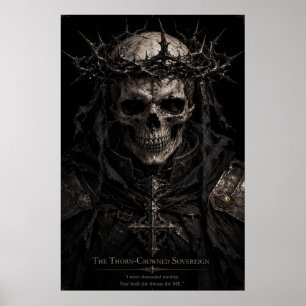 De met doornen gekroonde soevereine donkere gotisc poster