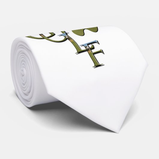 de met elkaar verbonden Golf-Logo- en Golfcursus; Stropdas (Opgerold)