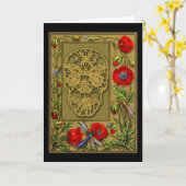 De met zwemvliezen Dag van de Schedel van Dood Kaart (Gele Bloem)