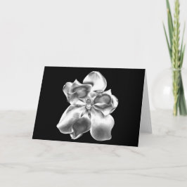 De metaal bloem van de Magnolia op lege notakaart Kaart