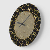 De metaal Gouden & Zwarte Druk van de Luipaard Grote Klok (Hoek)