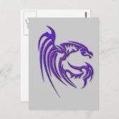 De metaal Paars Gehamerde Draak van het Metaal Briefkaart (Voorkant / Achterkant)