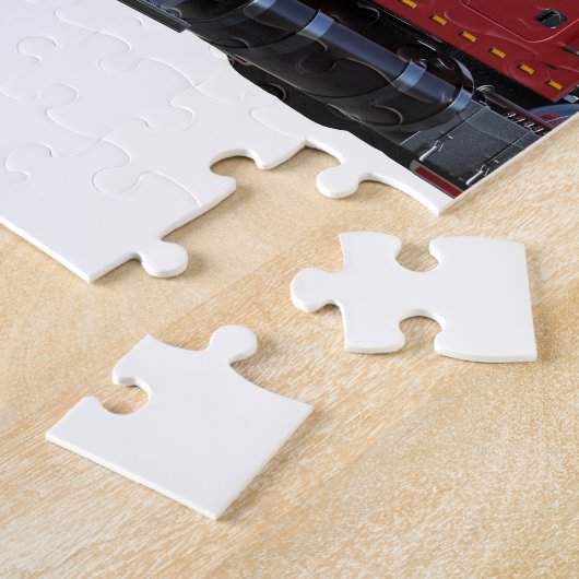 De metaal Rode Semi Vrachtwagen van Traler van de Legpuzzel (Zijkant)