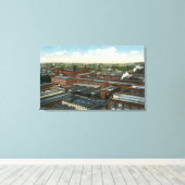 De metallische inktpatroon van de Unie Co. Bldgs Canvas Afdruk (Insitu (Houten vloer))