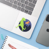 De meteoriet die stookt sticker (Laptop met iPhone)