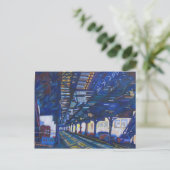 De metro in Upper Manhattan onder de sporen. Briefkaart (Staand voorkant)