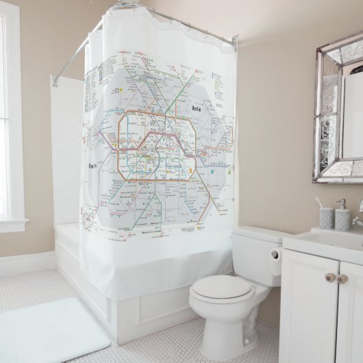 De metro van Berlijn Douchegordijn (In situ)