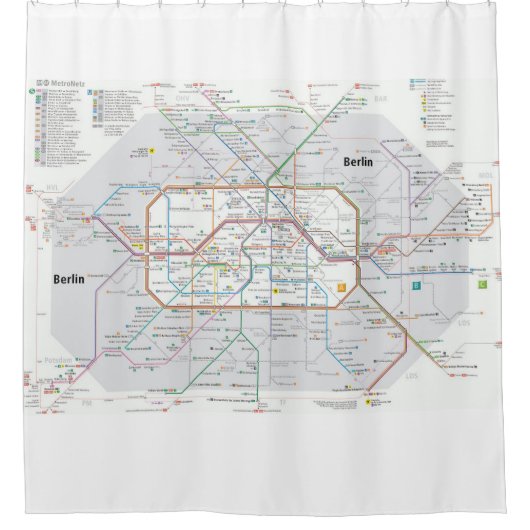 De metro van Berlijn Douchegordijn (Voorkant)