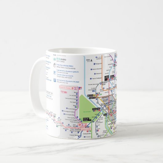 De metro van Madrid Koffiemok (Voorkant links)