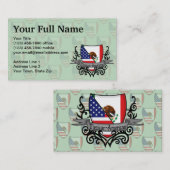 De Mexicaans-Amerikaanse Vlag van het Schild Visitekaartje (Voorkant / Achterkant)