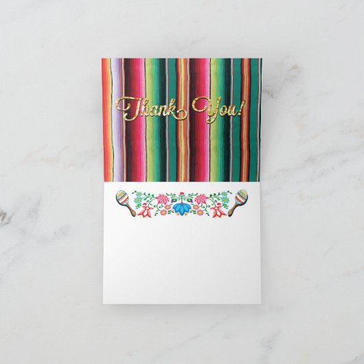 De Mexicaanse Fiesta dankt u nota neemt van de Bedankkaart (Binnen)