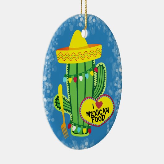 De Mexicaanse kerstversiering van de sparkle cactu Keramisch Ornament (Rechts)